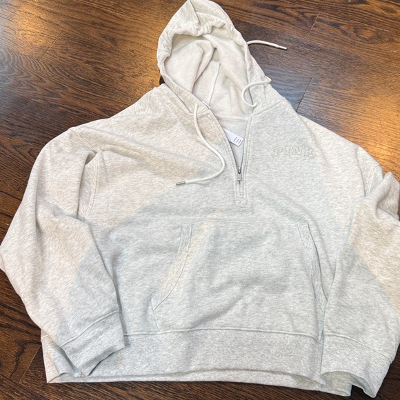 Victoria’s Secret pink IVY FLEECE QUARTER-ZIP SWEATSHIRT size L - Picture 4 of 6